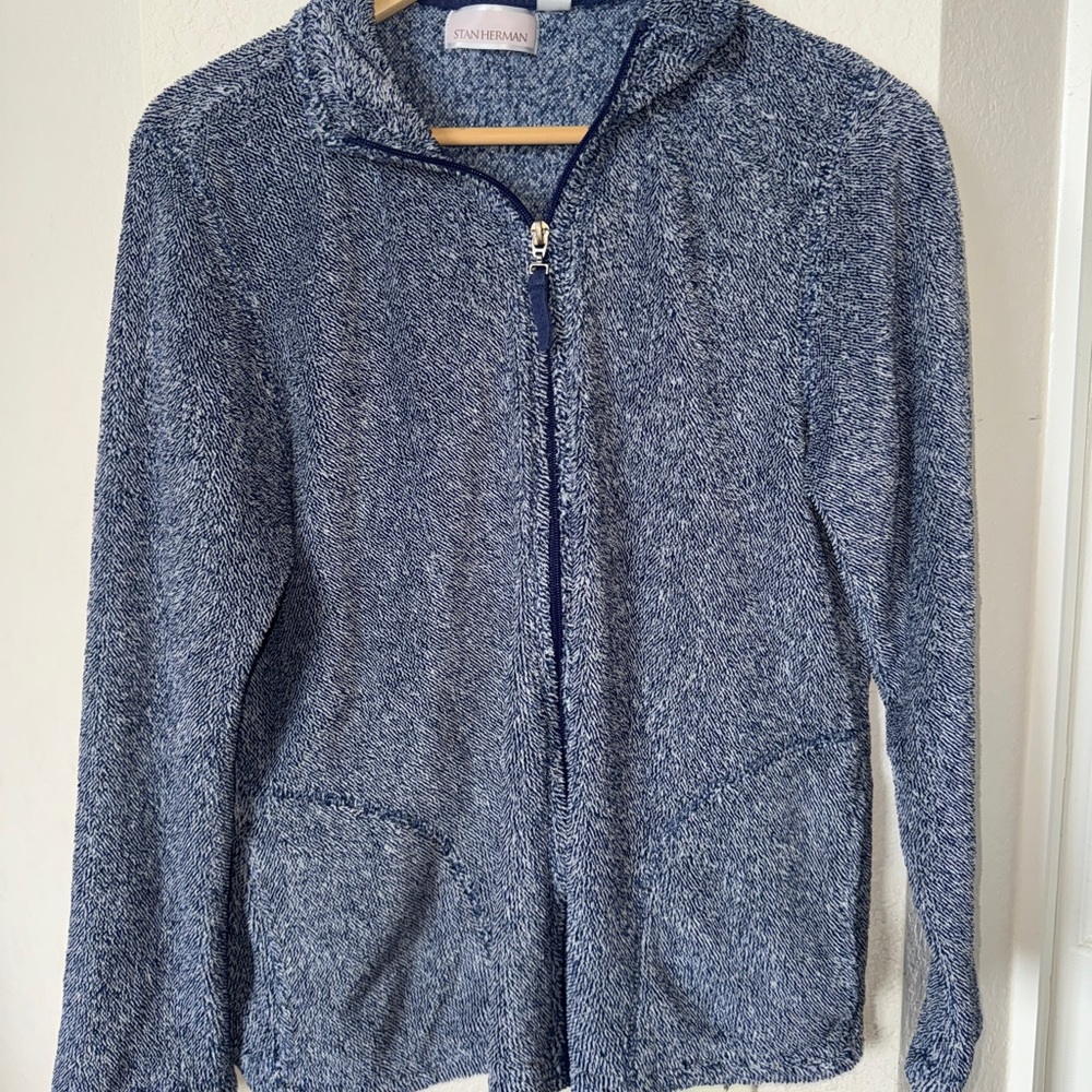 Stan Herman Blue Lightweight Zip-Up Jacket